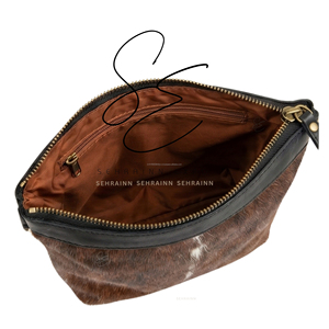 Real Leather Crossbody <b>Bag</b> with Real Fur Zipper Closure Bohemian Fashion Nylon Lining Daily Use Purse <b>Mini</b> Shoulder <b>Bag</b> - Product Image 5
