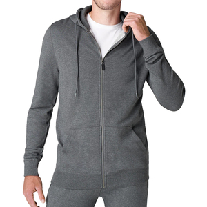 Sudadera con capucha de algodón premium con cremallera, 300-400 g/m², venta al por mayor del fabricante, transpirable, de secado rápido, OEM, marca privada - Product Image 1