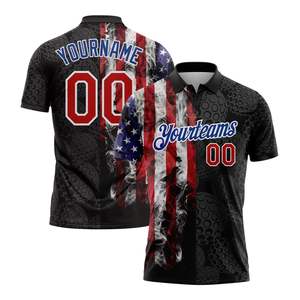 Camisetas de Golf Sublimadas Personalizadas OEM/ODM con Nombre/Número de Jugador, Ecológicas, Transpirables, de Fibra de Spandex/Poliéster para Deportes - Product Image 4