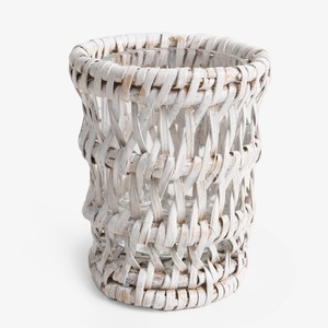 Couvre-gobelet décoratif en rotin blanc écologique de grande qualité, tressé, en verre, en promotion - Product Image 1