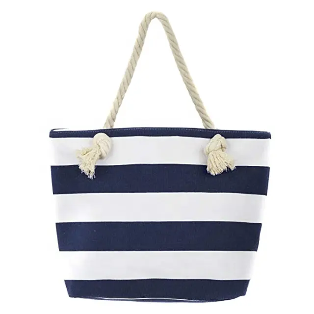 Wholesale High Quality Popular Trendy Cotton Tote Bags Canvas Rope Handle Beach Bag cotton jute canvas bags