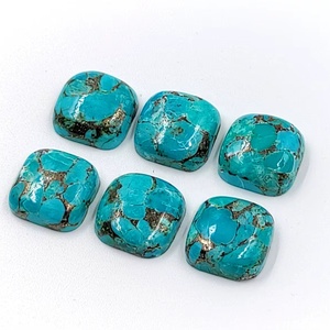 Turquesa Azul Cobre de Calidad AAA, Cabujón Cojín de 11*11 mm y 12*12 mm, Gema Natural para Joyería a Precio Mayorista - Product Image 1