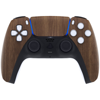 Coque pour manette PS5 - Faceplate EXtremeRate Hydro Dipped à motif bois, esthétique de jeu classique personnalisée avec protection du pavé tactile