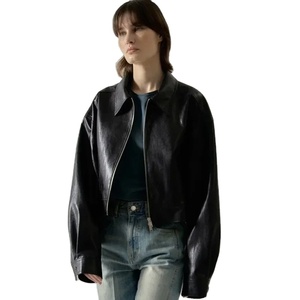 Regular Genuine Leather Sheep Skin Jacket Men Winter Black Loose Tops Waterproof Breathable High Street Style - Product Image 1