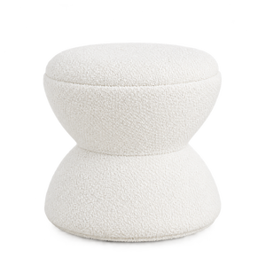 Pouf ottoman rembourré Boucle, siège d'appoint rond, pouf sculptural moderne pour chambre, salon, hôtel, appartement, mobilier - Product Image 4