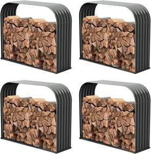<b>Indoor</b>/Outdoor Corrugated Galvanized Steel Heavy Duty <b>Firewood</b> Racks Steel <b>Firewood</b> <b>Storage</b> Log Rack Holder Campfire planter OEM - Product Image 6