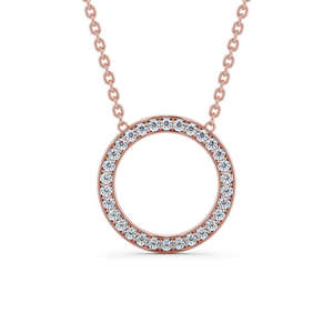 ZAWO HOUSE Colgante circular de diamante moissanita con collar de 18 pulgadas en plata 925, joyería fina de lujo para boda para mujer - Product Image 1