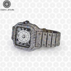 Charm_Jewells Luxury Stainless Steel <b>Watch</b> Rectangle Dial Sapphire Crystal Quartz Movement Date Display Unisex Fashion Design - Product Image 3
