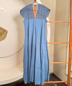 ชุดเดรสแม็กซี่ปักลายชนเผ่าชุดเดรสยาวทรงเอไลน์ใส่สบายมีหมวกแขนสำหรับสวมใส่ในเทศกาลทุกวันขนาดใหญ่พิเศษ - Product Image 2