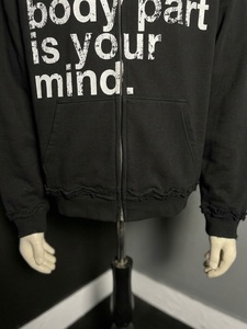 <b>Black</b> Distressed <b>Zip</b> <b>Up</b> <b>Hoodie</b> Men Vintage Boxy Graphic Sweatshirt Custom <b>Black</b> Typography Print <b>Zip</b> <b>Up</b> <b>Hoodie</b> Oversized - Product Image 3