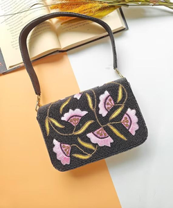 Bolso de mano bordado a mano con técnica brasileña y cuentas, bolsos de noche, bolsos de almacenamiento para novias - Product Image 4