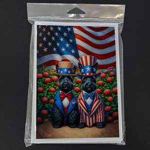 All American Scottish Terrier Whimsical D0100HA95TY Paquete de tarjetas de felicitación, 8 tarjetas de notas en blanco con sobres, tamaño 5x7 - Product Image 3