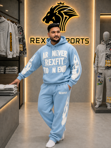Unisex Streetwear Zipper <b>Hooded</b> <b>Fleece</b> Tracksuit Regular Fit 100% Cotton Hoodie Sweatpants Set Casual Two Piece Eco-Friendly - Product Image 6