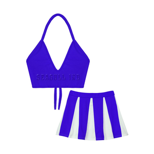Uniformes de cheerleading personnalisés avec logo frontal pour les cheerleaders, prix d'usine, vente chaude, nouveau design, impression par transfert thermique personnalisée - Product Image 1
