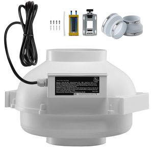 Sistema di Ventilazione Silenzioso per Radon da 4,5 Pollici con 380CFM, 2 Accoppiatori, Indicatore di Pressione e 6 Raccordi di Installazione per il Mitigazione del Radon - Product Image 1