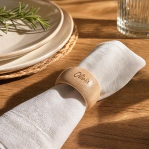 Handmade Wooden Napkin Rings <b>Rustic</b> <b>Farmhouse</b> <b>Table</b> Decor Accessories for <b>Dining</b> and Hospitality - Product Image 1