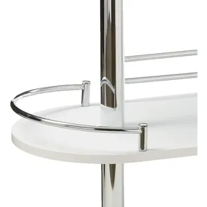 Chariot de service traiteur en métal fait main, robuste et écologique, avec cadre en acier de qualité industrielle et étagères de rangement grande capacité - Product Image 2