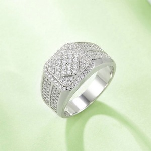 Most Selling Geometric Cocktail <b>Ring</b> Men's Gold Plated Brass Lab Created Cubic Zirconia Micro Pave Engagement Hip Hop Glam Style - Product Image 5