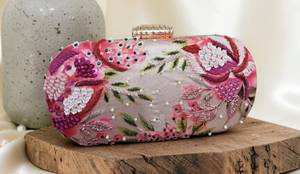 Bolso de mano floral estampado y bordado para mujer, cartera de fiesta, bolso de boda nupcial con diseño de marco único y cadena de hombro - Product Image 5