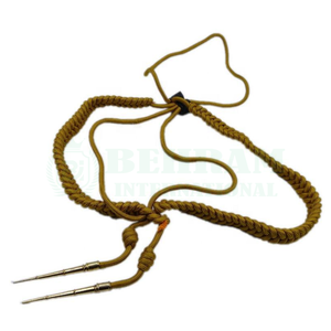 High Quality <b>Braided</b> Thread Wire Recycled Aiguillettes Brass Tips Uniform <b>Cord</b> 100% Metallic Yarn Eco-Friendly Classical Garment - Product Image 4