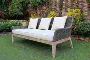 Contemporary <b>Outdoor</b> <b>Rattan</b> <b>Sofa</b> Set with UV-Resistant PE Woven Frame and High-Density Foam Cushions for Garden Use - Product Image 3