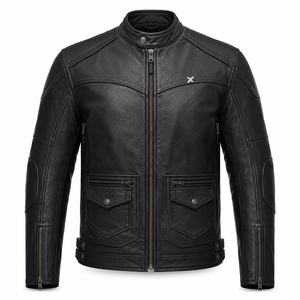 Chaqueta de Motocicleta de Cuero Heritage Cruiser |   Negro Marrón Verde |   Fabricante OEM ODM |   Diseño de Calidad Premium |   Ropa de Carreras - Product Image 1