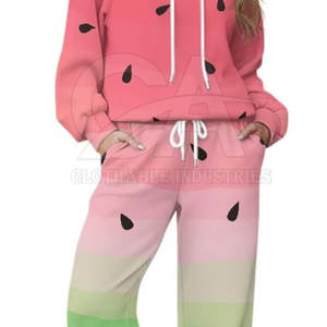 Conjunto Deportivo de Dos Piezas para Mujer, Estampado Completo, Algodón/Poliéster, Ropa Casual 2026, Personalizable - Product Image 6