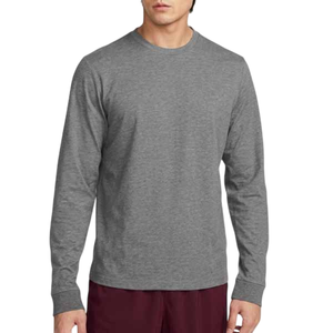 T-shirt à manches longues pour homme, col rond, couleur unie, tricoté, 100% coton, respirant, coupe classique, qualité supérieure, t-shirt personnalisé pour homme - Product Image 1