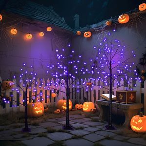 Halloween Spooky <b>Tree</b> with Purple <b>Lights</b> 4FT 5FT and 6FT Lighted Black <b>Tree</b> for Decorations Pac 3 Pac Brand - Product Image 1