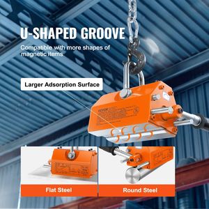 Sollevatore magnetico al neodimio in acciaio resistente 1320 Lbs/600kg 2.5 fattore di sicurezza a rilascio permanente magneti di sollevamento per gru - Product Image 6