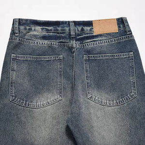 Pantalon évasé vintage de haute qualité pour homme, coupe ample, jambe large, en jean bleu délavé, style streetwear, design baggy, hiver - Product Image 6