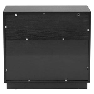 FCH Four-Drawer Bedside Cabinet with Wavy Pattern Black P2 Particle and Density Board Drawer Front Three Level Dressers - Product Image 4