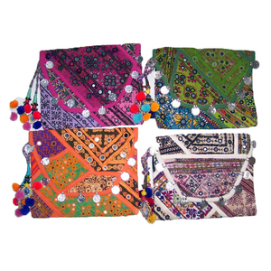 Bolso Bandolera de Algodón Ecológico Hecho a Mano Estilo Banjara, Colorido, Bordado, Estilo Vintage, para Uso Diario, con Cierre de Cremallera, Portátil - Product Image 5