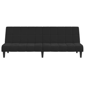Sofá Cama de 2 Plazas en Terciopelo Negro, 100% Poliéster, Material de Madera y Plástico - Product Image 5