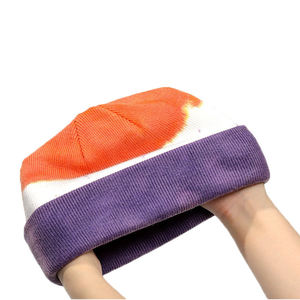 Warm Winter Cuff Hats Design Multicolor Acrylic Knitted Fisherman Beanie Sport Tie Dye Beanie <b>Cap</b> for Women <b>Men</b> - Product Image 4