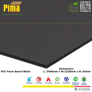 แผ่นพีวีซีสีดำหนา3มม. WPC โฟมความหนาแน่น0.6ก./cm3กันน้ำทนทานสำหรับตู้ขยายแผ่นโพลีไวนิลเรียบ - Product Image 3