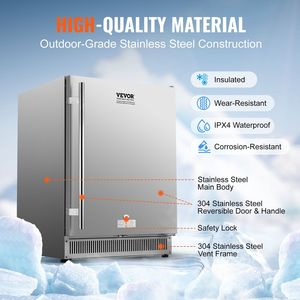 Refrigerador de Bebidas de 24 Pulgadas para Interiores/Exteriores, 185QT, 175 Latas, Refrigerador de Cerveza Independiente Bajo Mostrador, Enfriador de Vino y Bebidas de 24 Pulgadas - Product Image 6