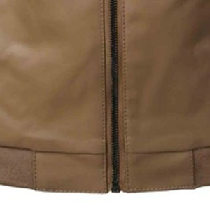 Chaqueta de Cuero Genuino de Alta Calidad a Precio Económico para Hombre, Estilo Urbano, con Cierre de Cremallera, Forro de Sherpa y Ribete de Piel - Product Image 3