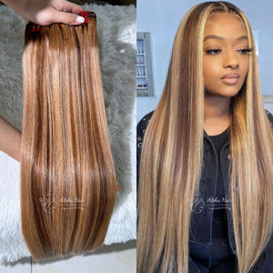 Magnífico Piano Rubio Color Premium Espejo Hueso Recto Sin enredos Cutícula Cabello alineado Extensiones de cabello natural Tejidos - Product Image 2