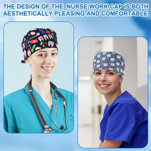 New Design Knitted Cotton Medical Scrub Caps Adjustable Elastic OEM Custom Logo Reusable Unisex Hospital Quick Dry Breathable - Product Image 3