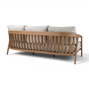 Luxury Outdoor Solid Teak Wood Living Room <b>Sofa</b> Set Contemporary Nordic Minimalist Patio Lounge Furniture Set with Coffee <b>Table</b> - Product Image 3