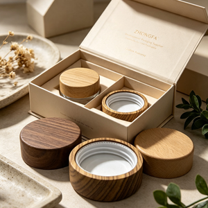 Capuchon de bouteille cosmétique en bois personnalisé pour emballage de crème, couvercle rond en bambou, fabrication OEM, vente en gros directe d'usine pour marques - Product Image 4