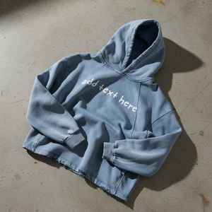 Sudadera Premium de 400GSM Teñida con Sulfuro, Corte Holgado con Geometría y Ribete Deshilachado, Estampado de Alta Densidad, Prenda Exterior Urbana de Gran Gramaje - Product Image 4