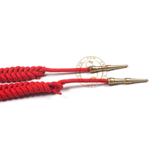 Cordons et aiguillettes d'uniforme de cérémonie avec logo personnalisé, fil de soie doré en gros, aiguillette avec embout - Product Image 2