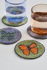 Artistic Handmade <b>Beaded</b> Embroidery <b>Coaster</b> with Detailed Traditional Work for Elegant Home Decoration Dining and Table Accessor - Product Image 5