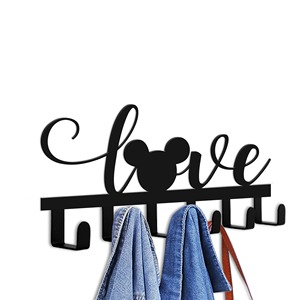 Love Design Black Metal <b>Wall</b> <b>Key</b> Holder <b>Hook</b> Organizer For Entryway Stylish <b>Key</b> Storage And Romantic Home Decor From India - Product Image 6