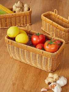 Vietnam High Quality Handwoven Rattan <b>Basket</b> Eco-Friendly Vintage Multifunction Kitchen Organizer Tableware Storing - Product Image 3