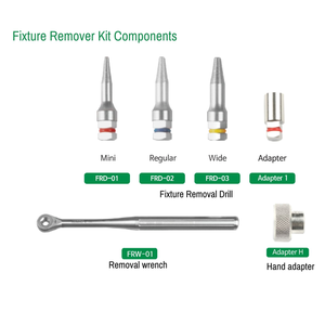 Golden Crest Industries Universal Dental Implant Fixture Remover Kit Manual Power Adapter Reverse <b>Torque</b> Wrench Surgical Implant - Product Image 5