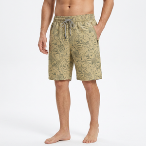Shorts Bermuda Imprimés Floraux pour Hommes, Taille Élastique avec Cordon de Serrage, Tenue Décontractée, 100% Polyester Respirant - Product Image 4