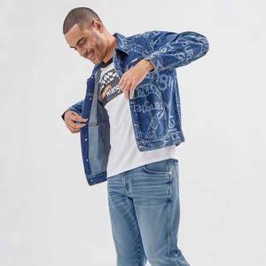 Veste en jean vintage sur mesure OEM Streetwear pour homme, avec patch brodé, coupe oversize, style workwear, pour l'hiver - Product Image 4